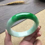 Natural Myanmar Jade A-Class 54-62mm Green Bracelet for Princess