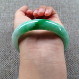 Natural Myanmar Green Two-color Jade Bracelet Princess Bracelet