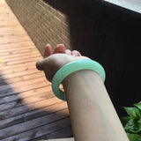 Natural Myanmar Jade A-Class 54-62mm Ice Light Green Bracelet