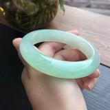 Natural Myanmar Jade A-Class 54-62mm Ice Light Green Bracelet
