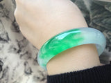 Natural Myanmar Jade A-Class 54-62mm Ice Purple Bicolor Bracelet