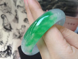 Natural Myanmar Jade A-Class 54-62mm Ice Purple Bicolor Bracelet