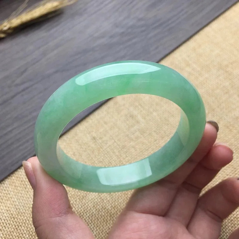 Natural Myanmar Jade A-Class 54-62mm Light Green Bracelet