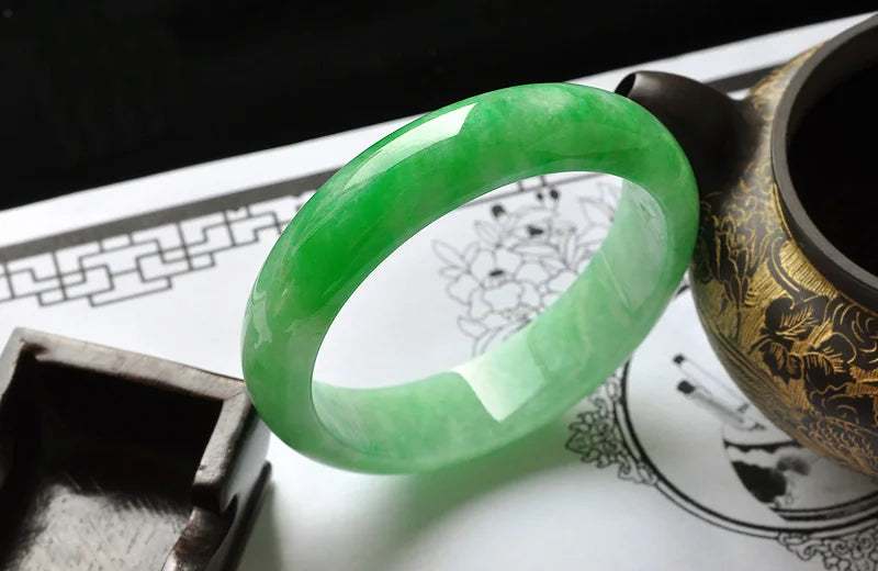 Natural Myanmar Jade A-Class 54-62mm Light Green Bracelet