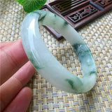 Natural Myanmar Jade A-Class Carved 54-62mm Light Flower Bracelet