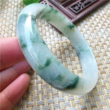 Natural Myanmar Jade A-Class Carved 54-62mm Light Flower Bracelet