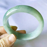 Certificate Natural Myanmar Jade A-Class 54mm-62mm Light Green Bracelet