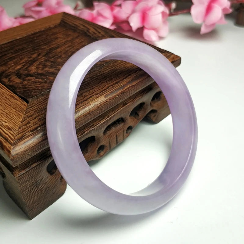 Natural Myanmar Jade Bracelet A-Class Ice Bottom Violet Princess Gift