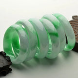 Cert. Natural Myanmar Jade 62mm Green Two-color Bracelet