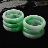 Cert. Natural Myanmar Jade 62mm Green Two-color Bracelet