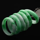 Cert. Natural Myanmar Jade 62mm Green Two-color Bracelet