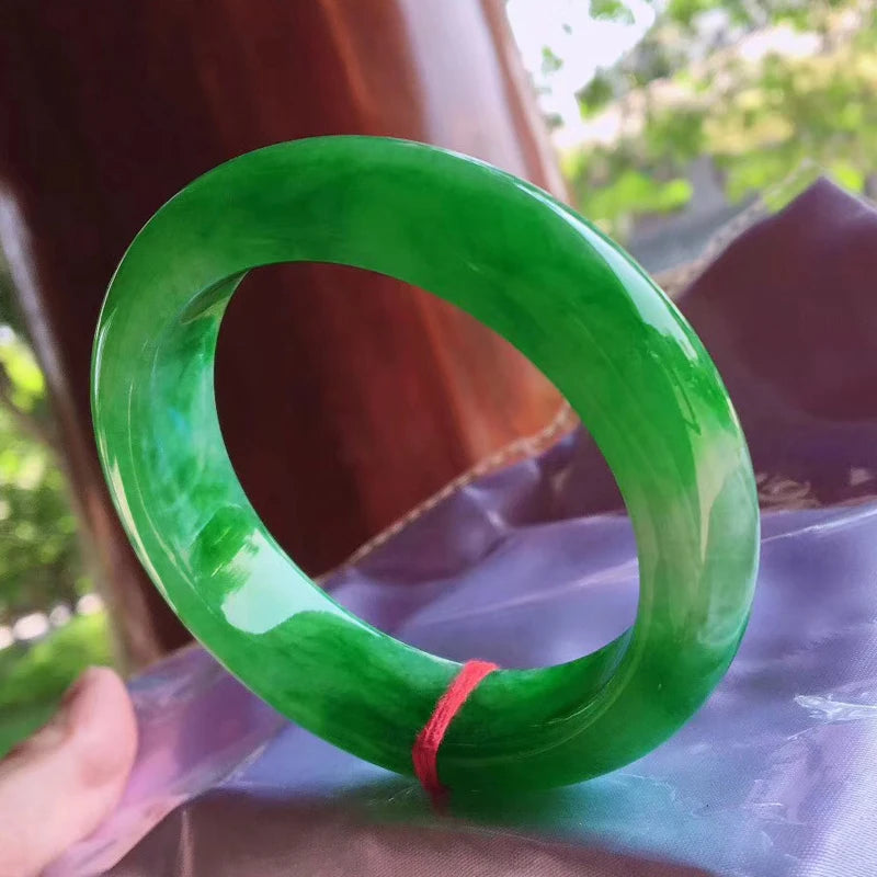 Natural Myanmar Jade Full Green 54-62mm Bracelet Princess Bracelet