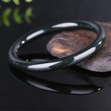 Hetian Jade Carved Thin Round Jade Bracelet Princess Bracelet Gift