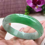 Pure Myanmar Jade A-Class Light Green Bracelet 53-62mm