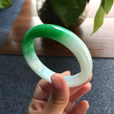 Myanmar Jade A-Class 54-62mm Green Two-color Princess Bracelet