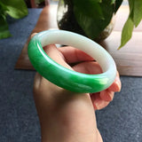 Myanmar Jade A-Class 54-62mm Green Two-color Princess Bracelet