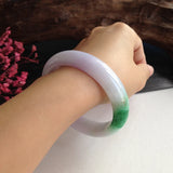 Certified Myanmar Jade Bracelet - Purple Green - 54-62mm