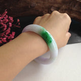 Certified Myanmar Jade Bracelet - Purple Green - 54-62mm