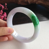 Certified Myanmar Jade Bracelet - Purple Green - 54-62mm