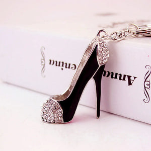 Sexy Red Heels Key Chain Car Pendant Bag Buckle Rhinestone Metal Jewelry