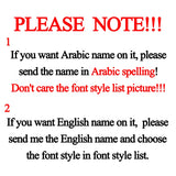 Senfai Arabic Name Pearl Bangle Bracelet Personal Stainless Steel Wristlet