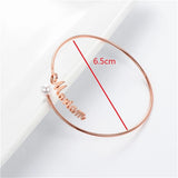 Senfai Arabic Name Pearl Bangle Bracelet Personal Stainless Steel Wristlet
