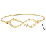 Senfai Infinity Symbol Bangle Personalized Stainless Steel Bracelet