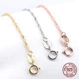 S925 Silver Small Wave Necklace 40-45cm Chain
