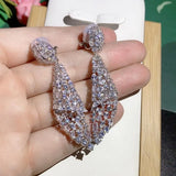 Senior irregular zircon earrings female ear clips no pierced