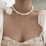 Senior pearl necklace light South Korea choker female