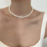 Senior pearl necklace light South Korea choker female