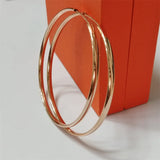 Senlissi - Rose 585 Plated 925 Sterling Silver Women's Hoop Earrings 3.0mm
