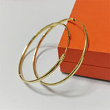 Senlissi - Rose 585 Plated 925 Sterling Silver Women's Hoop Earrings 3.0mm