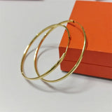 Senlissi - Rose 585 Plated 925 Sterling Silver Women's Hoop Earrings 3.0mm