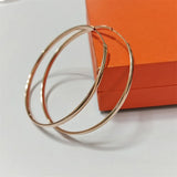 Senlissi - Rose 585 Plated 925 Sterling Silver Women's Hoop Earrings 3.0mm