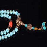 Sennier 8mm 108 Green Stone Bracelet Tibetan Buddhist Prayer Rosary Bangles