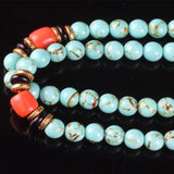 Sennier 8mm 108 Green Stone Bracelet Tibetan Buddhist Prayer Rosary Bangles