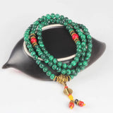 8mm Malachite Stone Beads Bracelet Tibetan Buddha Prayer