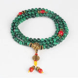 8mm Malachite Stone Beads Bracelet Tibetan Buddha Prayer