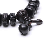 Hand Carved Peach Wood Beads Bracelet Buddha Bracelets Men Women