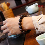 Hand Carved Peach Wood Beads Bracelet Buddha Bracelets Men Women