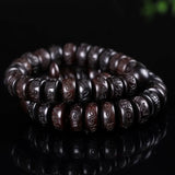 Hand Carved Peach Wood Beads Bracelet Buddha Bracelets Men Women