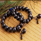Hand Carved Peach Wood Beads Bracelet Buddha Bracelets Men Women