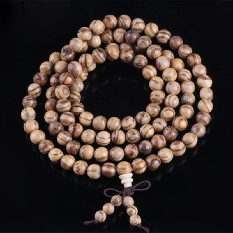 Sennier Natural Agarwood Incense 108 Beads 6mm 8mm Buddha Prayer Malas Beads