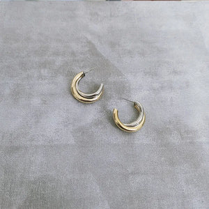 French Metal Circle Earrings Women's Ear Rings Exaggerated Earrings