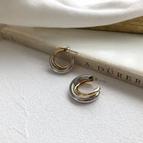 French Metal Circle Earrings Women's Ear Rings Exaggerated Earrings
