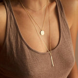 Stainless Steel Layered Necklace Set for Women, Pendant Choker Chain Jewelry