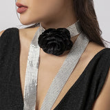 Sequin Choker Necklace Flower Choker Sequin Skinny Scarf
