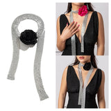 Sequin Choker Necklace Flower Choker Sequin Collar Necklace