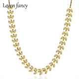Sequined Leaf 925 Silver Choker Necklace Women Summer Jewelry